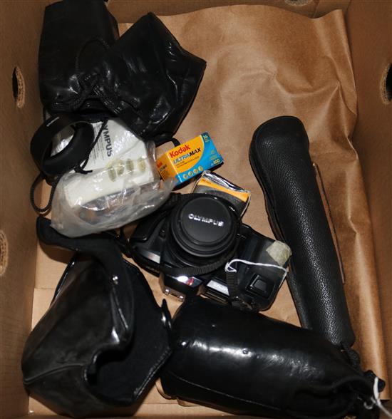 Olympus AF OM 707 camera 70-210mm lens etc.